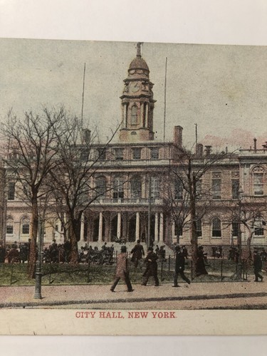 Tarjeta postal con derechos de autor carta roja del Ayuntamiento de Nueva York Street View 1895 publicada 1909 - Imagen 4 de 8