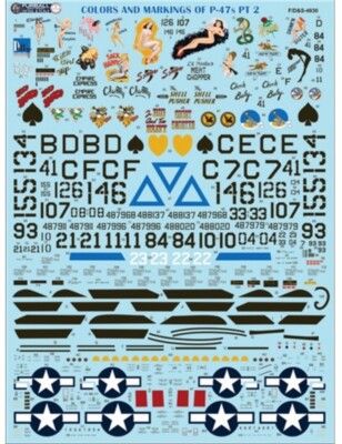 Furball Aero-Design 1/48 Decals F/D&S-4830 Colors & Markings P-47 Thunderbolt 2