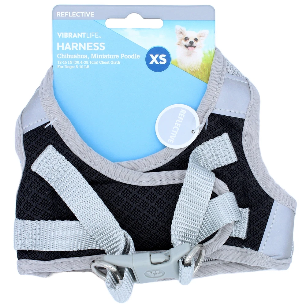 Dog Harness, Black, Wrap Style, Extra Small