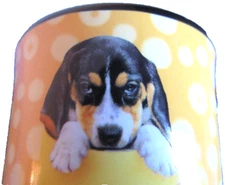 BEAGLE In A  Coffee Tea Cup KEITH KIMBERLIN c) THE ENCORE GROUP Brown Gold Color