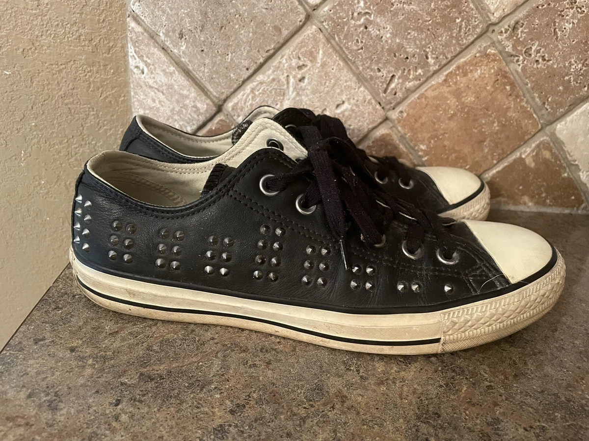 Converse Leather Stud Low All Star Sneakers Womans 9 Black Shoes EU 40 | eBay