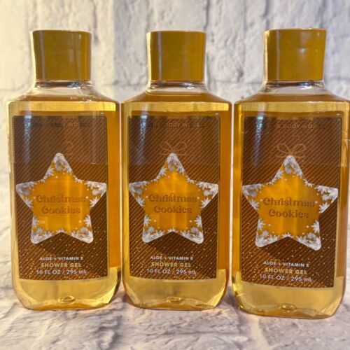 SET OF 3~ Bath & Body Works CHRISTMAS COOKIES Shower Gel 10 oz~NEW~RARE!