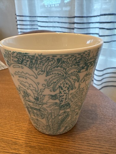 Rare Ikea STUNSIG Tumbler Mug Cup Sweden Green Tropical - Picture 2 of 4
