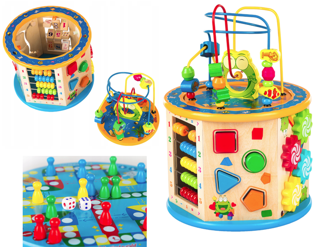 childrens wooden activity cube