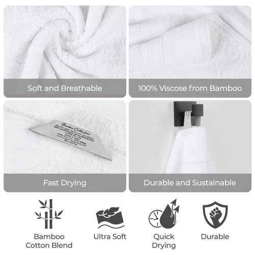 Rayon From Bamboo Blend Cotton 12 Piece Washcloth Face Towel Set - Picture 78 of 83