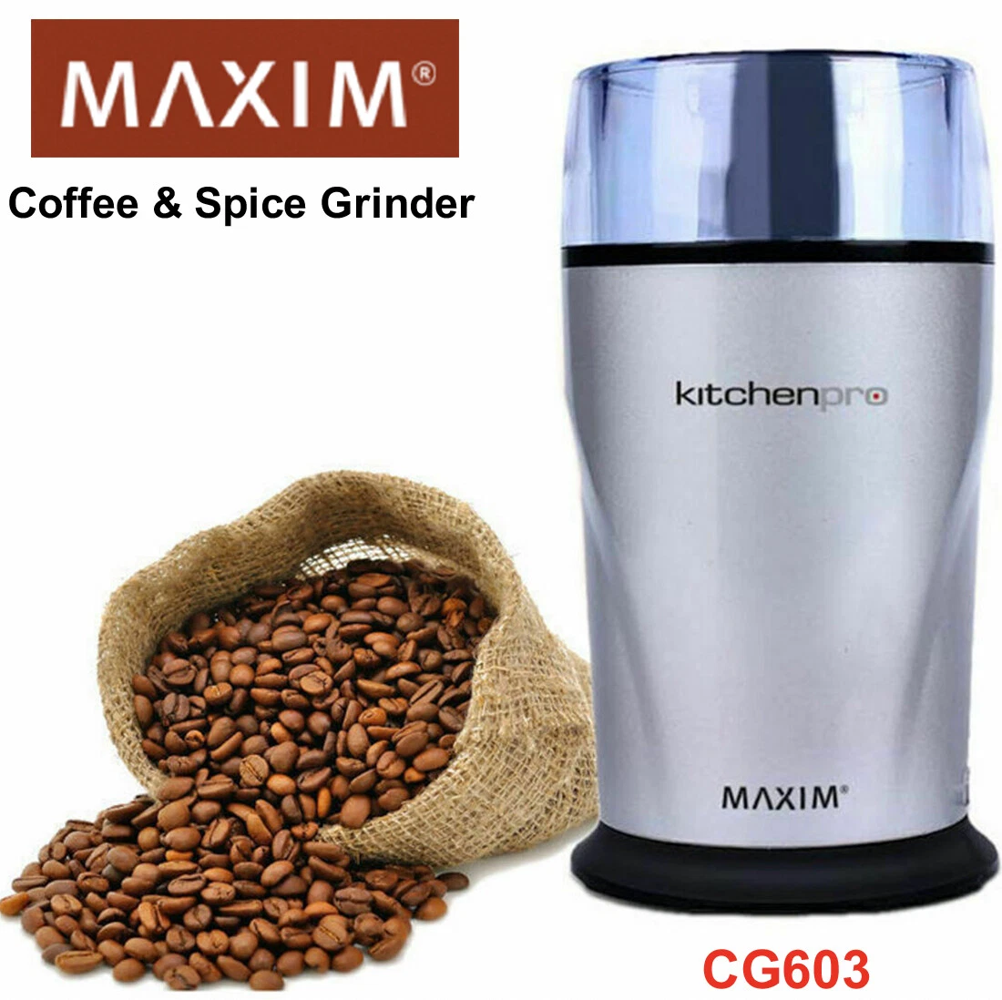 Maxim 130W Electric Coffee Bean Herbs Spices Nuts Grinder Grinding Mill CG603