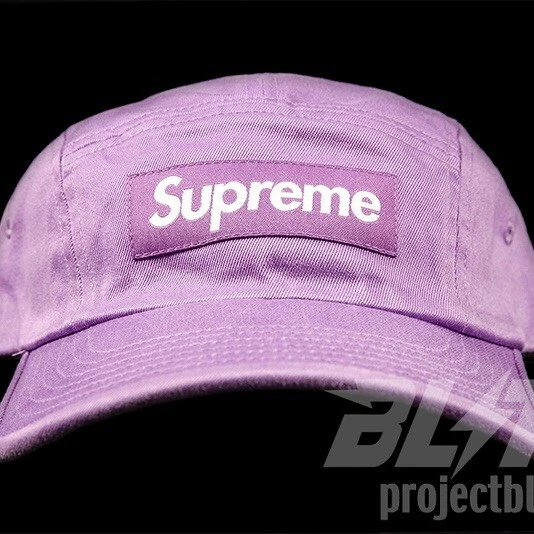 CHAPEAU CASQUETTE DE CAMP EN SERGÉ CHINO LAVÉ SUPRÊME SS22 VIOLET CLAIR 2022