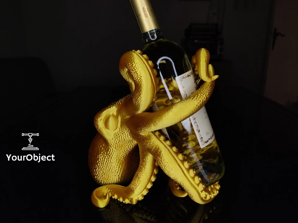 Porta bottiglia di vino, Octopus Porta Bottiglie di vino e calici da collezione - Immagine 3 di 4