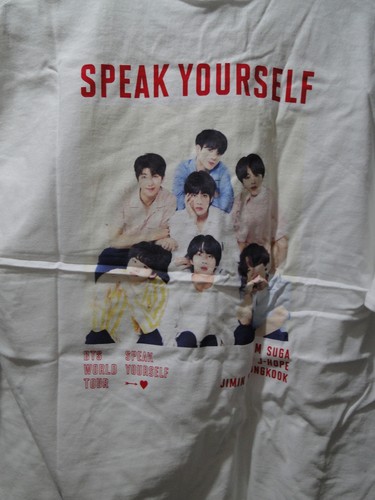 Official BTS World Tour Speak Yourself White Band Reverse T-Shirt Medium Ver 1 - Picture 5 of 5