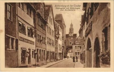 Old postcard Rothenburg-Hafengasse with Roderbogen and Markusturm GERMANY (1074866)