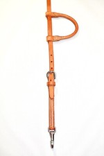 FS Tack Hermann Oak Harness Leather Rolled Sliding One Ear Headstall Snap Ends