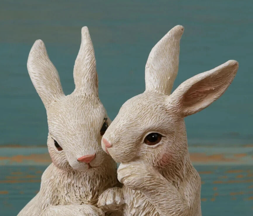 New FARMHOUSE BUNNY COUPLE Easter Rabbits 6