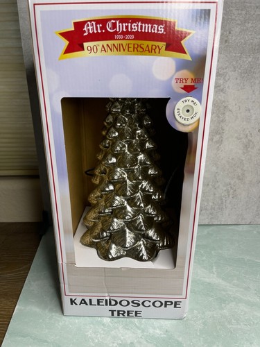 New open box Mr Christmas 90th anniversary Mercury glass kaleidoscope Tree 16"