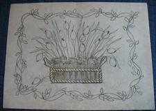 * TRI CHEM 7591 B TRADITIONAL TULIPS IN BASKET Liquid Embroidery Picture TRICHEM