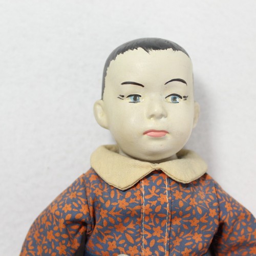 Vintage German Bisque Boy Doll 12" Ceramic Hands Feet Head Cloth Body - Picture 4 of 10