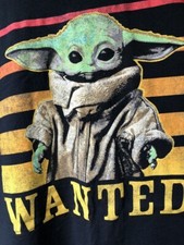New Mad Engine Men's 2XL Star Wars Mandalorian WANTED Baby Yoda GROGU T-Shirt
