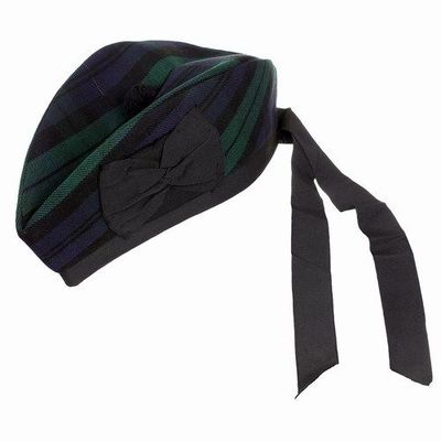 BLACK WATCH TARTAN 100 % WOLLE GLENGARRY HUT SCHOTTISCHE HIGHLAND WEAR