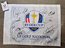 2018 Ryder Cup Signed Flag, European Team, WINNERS *COA*