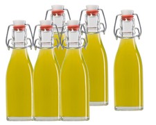 Bügelflasche 200 ml Glasflaschen mit Bügelverschluss Porzellan Leere Likör 