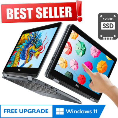 DELL Latitude 2-in-1 11.6 TouchScreen Laptop 2.70GHz 128GB SSD WebCam WiFi HDMI