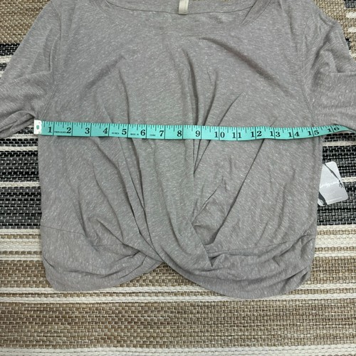 Free People Movement Undertow Long Sleeve Cropped Top Heather Grey Size M - Picture 13 of 14