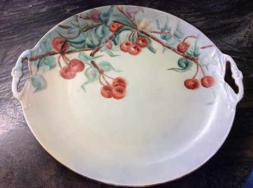 Beautiful Vintage LIMOGES Cherry Porcelain Platter Signed Skarin 11-3/4" - Picture 3 of 11