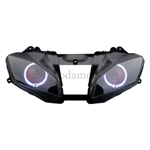 Assembled LED Headlight White Angel Eyes Red Devil For Yamaha YZF R6 2008-2016 - Picture 13 of 18