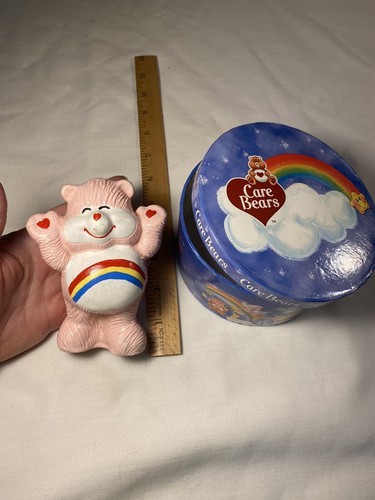 Cheer Pink Care Bear Ceramic 5” & Carebear Trinket Box 5”h. J50 - Picture 2 of 12