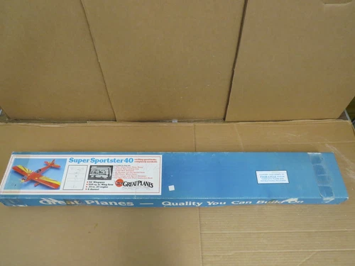 Great Planes The Super Sportster 40 R/C Model Biplane Airplane Kit Complete IOB