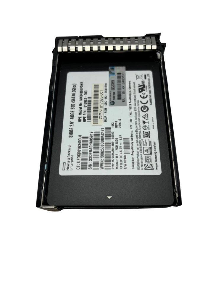 HPe 817106-001 480GB SATA 6G MU SC 2.5" SSD 816962-003 817028-001 - Image 3 of 3