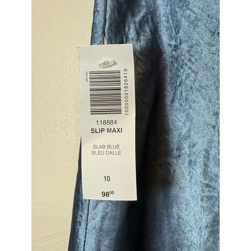 Babaton Damen Slab blau Slip Satin Maxirock Größe 10 Neu mit Etikett - Bild 12 von 12