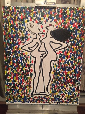 Honey Not Tonight (Pop Art) Oil on Canvas ''Color Me A Village'' Lila V. Samuels