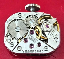 VINTAGE~VILLEREUSE~17J SWISS WATCH MOVEMENT (RUNNING)