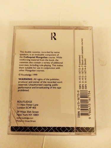 Colloquial Mongolian The Complete Course for Beginners Audio Cassettes Like New - Picture 2 of 3