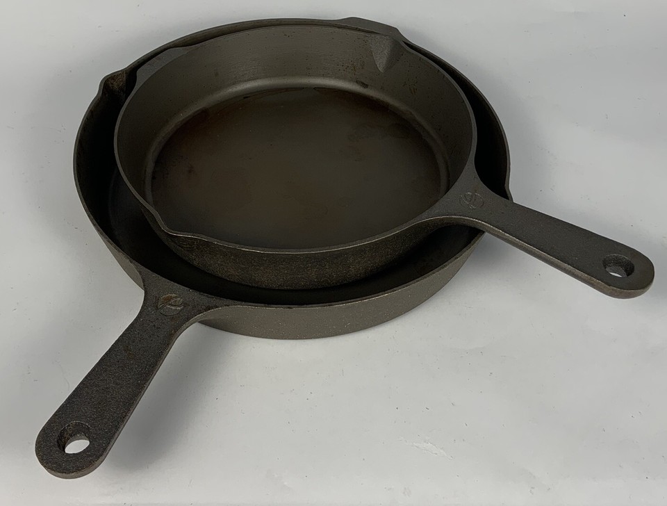 Prepd Chef Skillet Cast Iron Set Double Pour 10” & 12” READ eBay