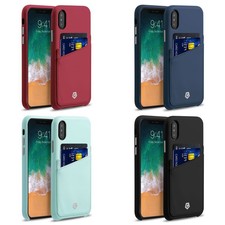 Cobble Pro Credit Card Slot Holder Leather Back Case Cover for Apple iPhone X/XS