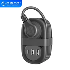 ORICO Portable Power Strip 4ft Wrapped Around Extension Cord with Flat Plug