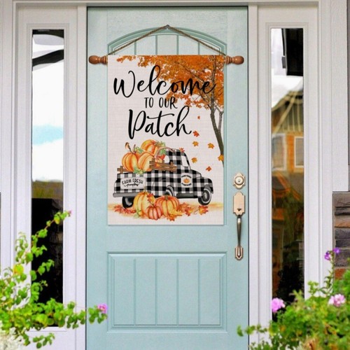 Fall Garden Flag 28 X 40 Double Sided Pumpkin Hello Fall Outdoor Decor Truck... - 第 6/6 張圖片