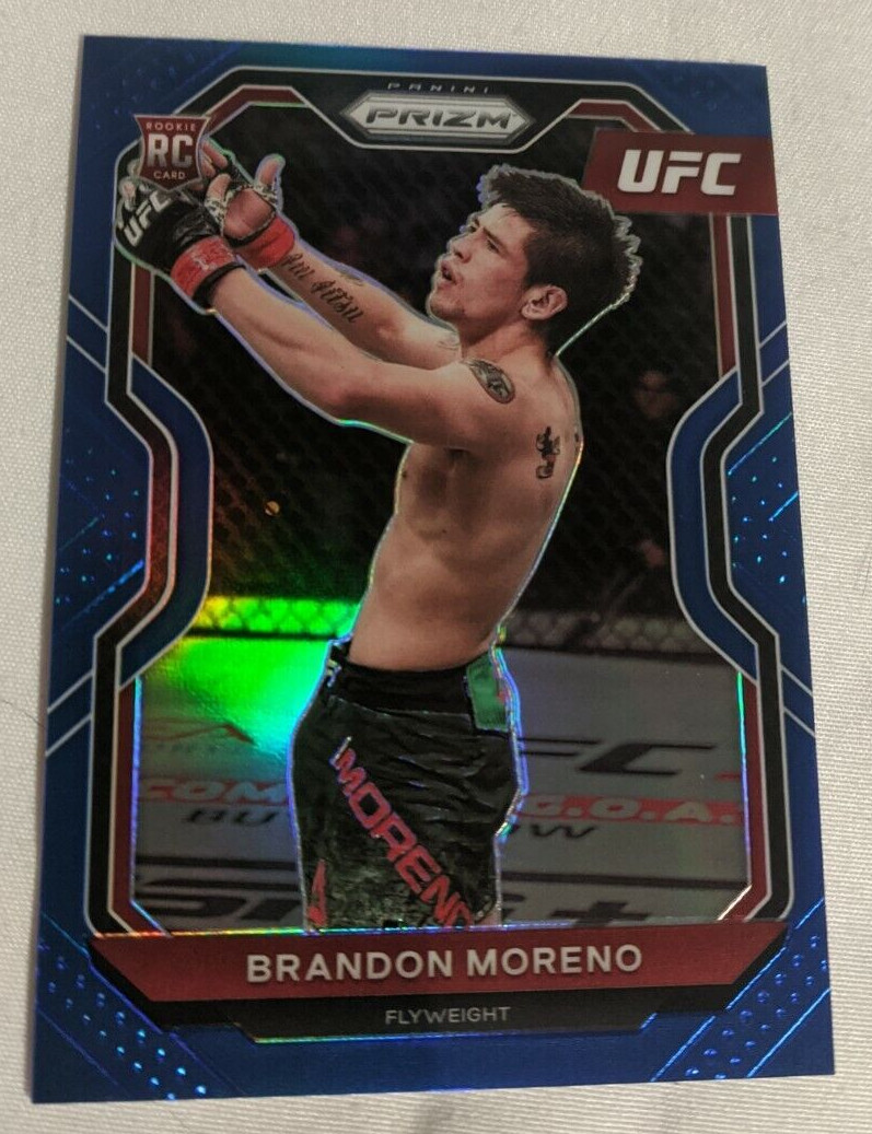 2021 Panini UFC Prizm BRANDON MORENO RC ROOKIE Blue Prizm Refractor No 38 #/199