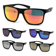 Kush Mirror Lens Sport Flat Top Horn Rim Plastic Sunglasses