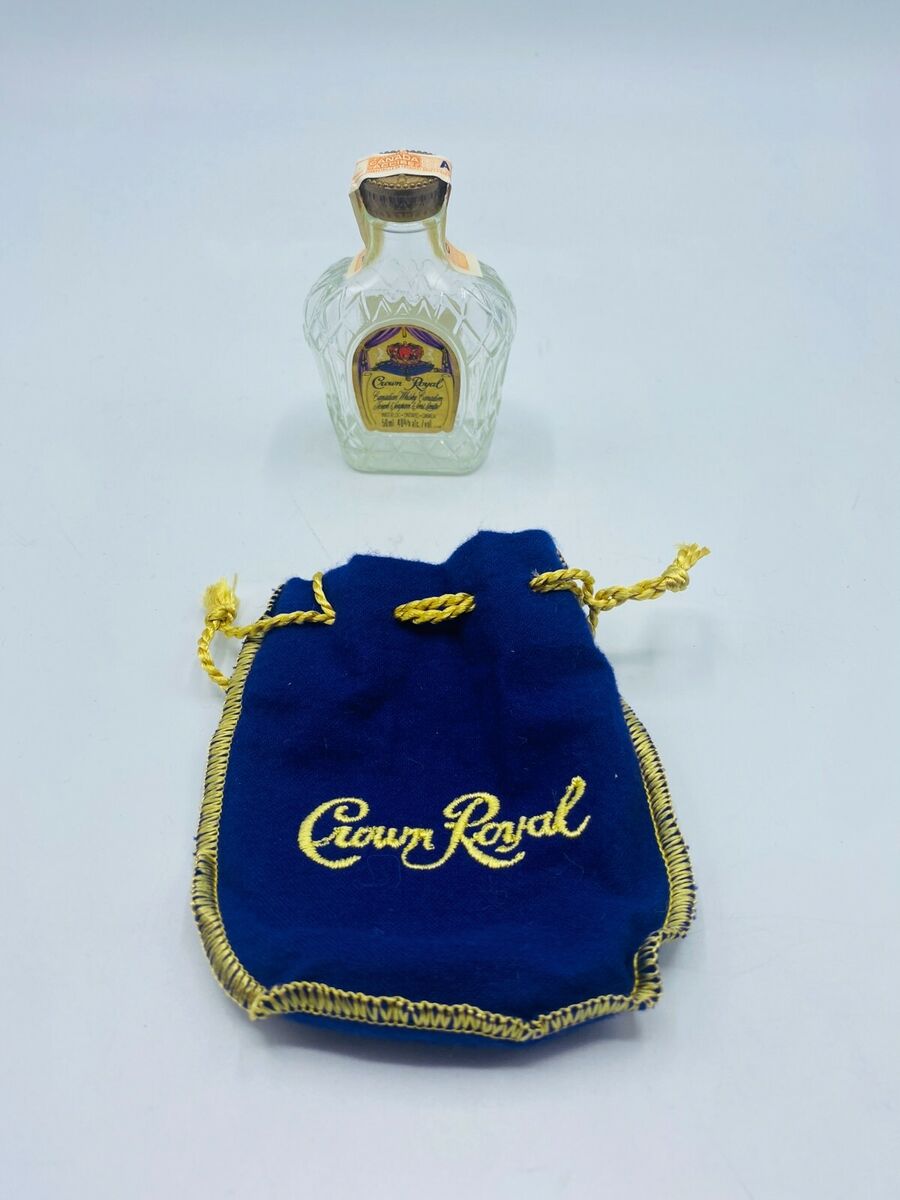1976- Vintage 50ml Crown Royal Bottle with Felt bag Tax 1976- Vintage 50ml Crown Royal Bottle with Felt bag Tax