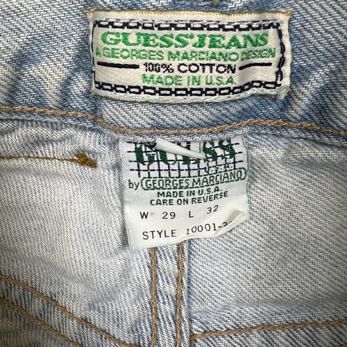 Pantalones Cortos De Colección Años 90 Guess Jeans Para Hombre Talla 28 Georges Marciano Lavado Ligero EE. UU. - Imagen 6 de 7