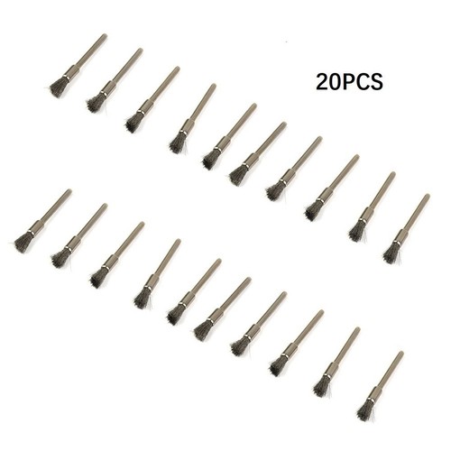 Juego de 20 cepillos de alambre de acero vástago de 3 mm para herramientas de pulido rotativas Metalwokring - Imagen 20 de 20