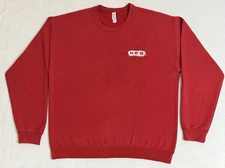 Mens Size Large HEB Grocery Store Red Sweatshirt Sweater READ FLAWS FREE SHIP
