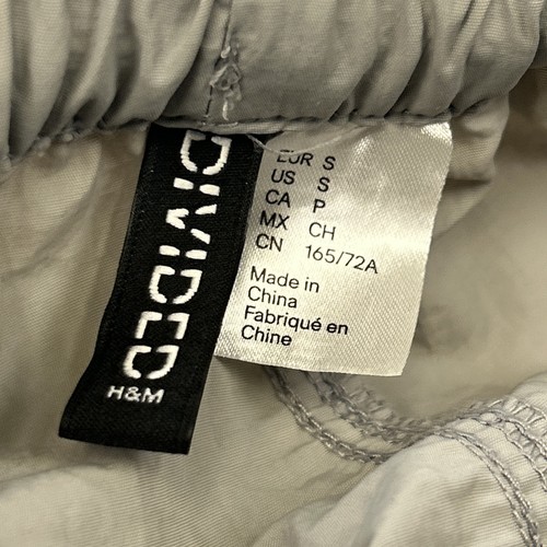 H&M Divided Women’s Cargo Pants Gray Size S Jogger Style Elastic Waist Swishy - Picture 6 of 8