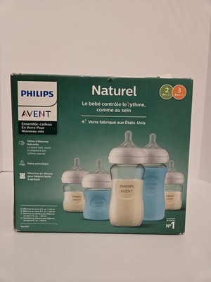 Philips AVENT Natural Newborn Glass Gift Set Anti-Colic Baby Bottles
