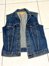 Vintage Levi s Big E Denim Trucker Vest 525 Button USA 1960s 1970s