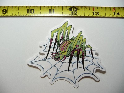 SPIDER ON WEB SMALL STICKER DECAL BUG INSECT FUN FUNNY
