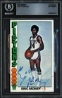 Eric Money Autographed 1976-77 Topps Card #58 Pistons Beckett BAS #20457771