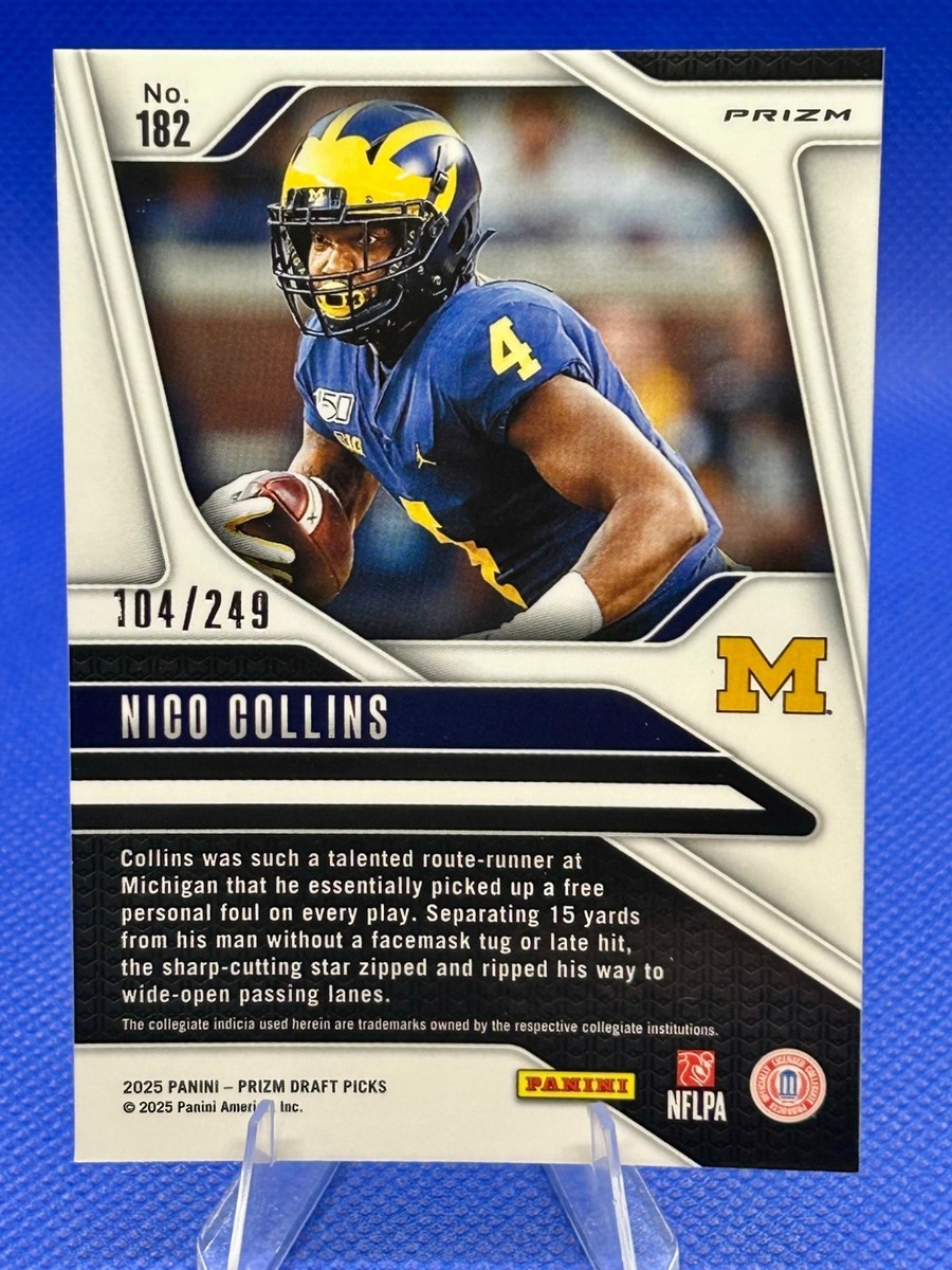 2025 Panini Prizm Draft Picks Football Nico Collins #182 Blue